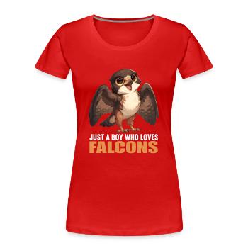 Falken Falke - Frauen Premium Bio T-Shirt - Rot - Vorne - Mia (176cm)