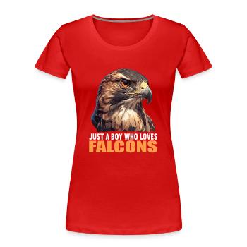 Falken Falke - Frauen Premium Bio T-Shirt - Rot - Vorne - Mia (176cm)