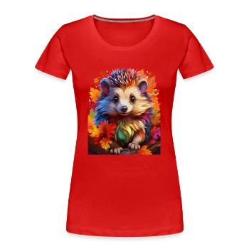 Igel - Frauen Premium Bio T-Shirt - Rot - Vorne - Mia (176cm)