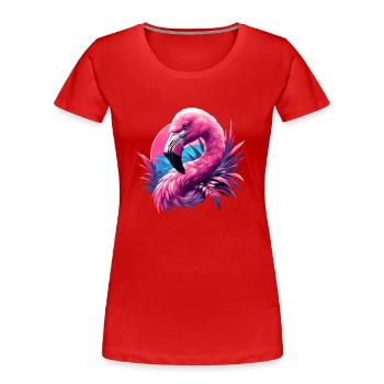 Flamingos Flamingo - Women's Premium Organic T-Shirt - red - Front - Mia (176cm)