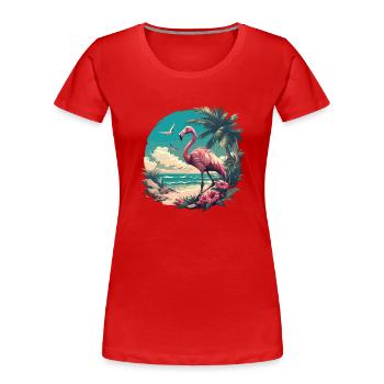 Flamingos Flamingo - Women's Premium Organic T-Shirt - red - Front - Mia (176cm)