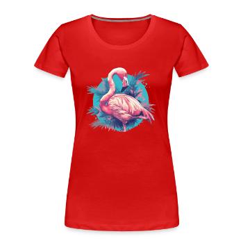Flamingos Flamingo - Women's Premium Organic T-Shirt - red - Front - Mia (176cm)