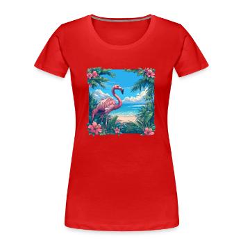 Flamingos Flamingo - Women's Premium Organic T-Shirt - red - Front - Mia (176cm)