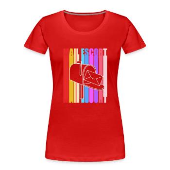 Facteur - T-shirt bio Premium Femme - rouge - Devant - Mia (176cm)