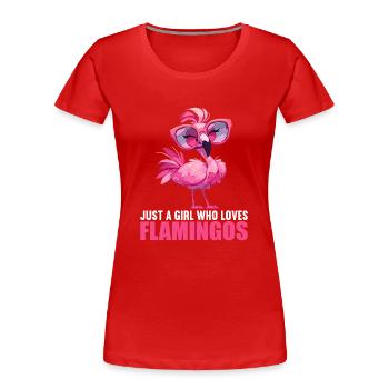 Flamingos Flamingo - Women's Premium Organic T-Shirt - red - Front - Mia (176cm)