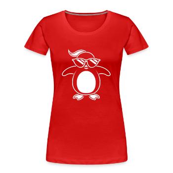 Pingouin - T-shirt bio Premium Femme - rouge - Devant - Mia (176cm)