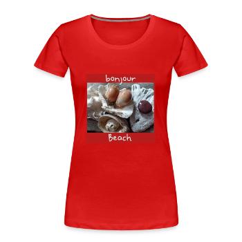 Muscheln Foto - Frauen Premium Bio T-Shirt - Rot - Vorne - Mia (176cm)