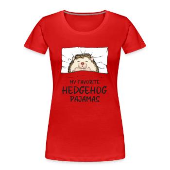 Schlafanzug Igel Schlafshirt - Frauen Premium Bio T-Shirt - Rot - Vorne - Mia (176cm)