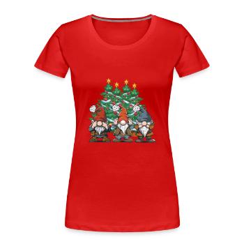 arbre de Noël nains nain Gnome conte de fées Noël - T-shirt bio Premium Femme - rouge - Devant - Mia (176cm)