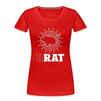 Drôle de rat motif morveux avec animal mignon - T-shirt bio Premium Femme - rouge - Devant - Mia (176cm)