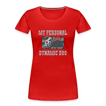 Mein Persönliches Dreamteam Fernbedienung Und - Frauen Premium Bio T-Shirt - Rot - Vorne - Mia (176cm)