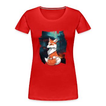 Renard, Renards, Forêt, Conte de fées, Conte, Personnage, Enfant - T-shirt bio Premium Femme - rouge - Devant - Mia (176cm)