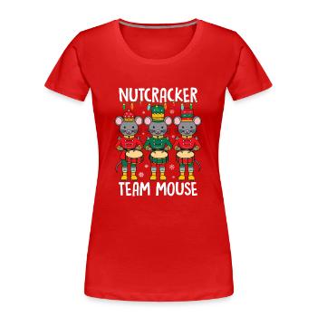Nutcracker Team Mouse - Frauen Premium Bio T-Shirt - Rot - Vorne - Mia (176cm)