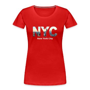 New York – Horizon de New York New York - T-shirt bio Premium Femme - rouge - Devant - Mia (176cm)
