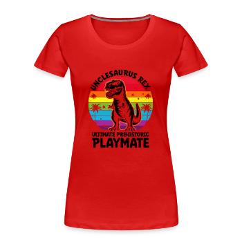 Oncle Rex Ultime Playmate préhistorique Dino - T-shirt bio Premium Femme - rouge - Devant - Mia (176cm)