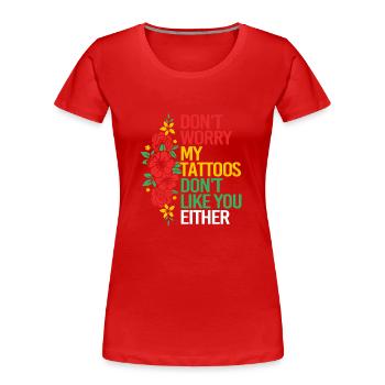 Tattoo Artist Tattoo Artist Tattooed Tattoo - Women's Premium Organic T-Shirt - red - Front - Mia (176cm)