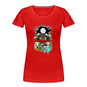 Enfants Enfant Conte de fées Conte de fées Personnage Chat Chats - T-shirt bio Premium Femme - rouge - Devant - Mia (176cm)