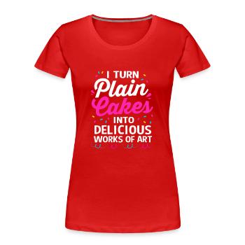 Torte Törtchen Dekoration Kuchen - Frauen Premium Bio T-Shirt - Rot - Vorne - Mia (176cm)