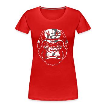 Style camouflage Gorilla - T-shirt bio Premium Femme - rouge - Devant - Mia (176cm)