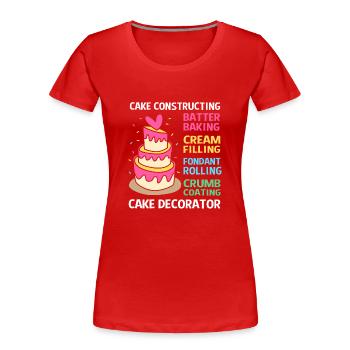 Torte Törtchen Dekoration Kuchen - Frauen Premium Bio T-Shirt - Rot - Vorne - Mia (176cm)