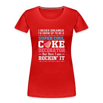 Torte Törtchen Dekoration Kuchen - Frauen Premium Bio T-Shirt - Rot - Vorne - Mia (176cm)