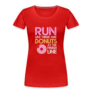 Marathon Marathon Runner - Women's Premium Organic T-Shirt - red - Front - Mia (176cm)