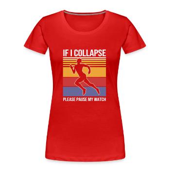 Marathon Marathon Runner - Women's Premium Organic T-Shirt - red - Front - Mia (176cm)