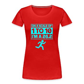 Marathon Marathon Runner - Women's Premium Organic T-Shirt - red - Front - Mia (176cm)