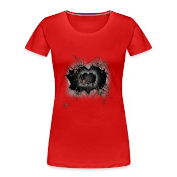 Halloween Spinnen Spinne Spinnen Phobie Panik - Frauen Premium Bio T-Shirt - Rot - Vorne - Mia (176cm)