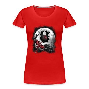Drache Drachen Fabelwesen Fabel Märchen - Frauen Premium Bio T-Shirt - Rot - Vorne - Mia (176cm)
