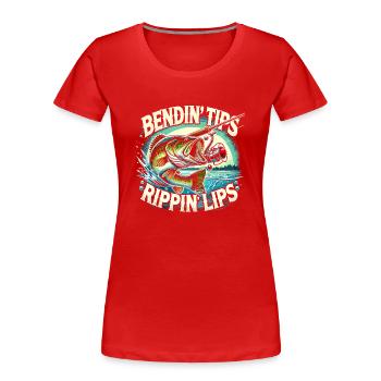 Bending Tips Rippin' Lips - Frauen Premium Bio T-Shirt - Rot - Vorne - Mia (176cm)