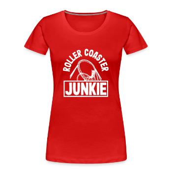 Achterbahn Junkie Für Adrenalinfreunde - Frauen Premium Bio T-Shirt - Rot - Vorne - Mia (176cm)