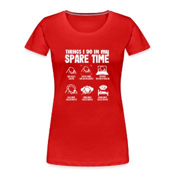Achterbahn Fanaktivitäten Freizeit - Frauen Premium Bio T-Shirt - Rot - Vorne - Mia (176cm)