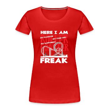 Achterbahn Freak Leidenschaft Urlaub Spaß - Frauen Premium Bio T-Shirt - Rot - Vorne - Mia (176cm)