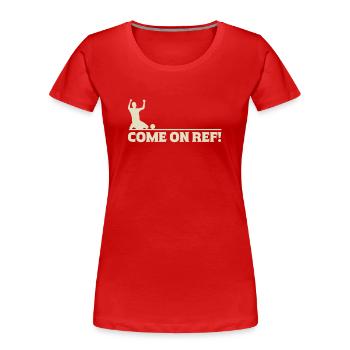 Allez Réf ! Passionné de football - T-shirt bio Premium Femme - rouge - Devant - Mia (176cm)