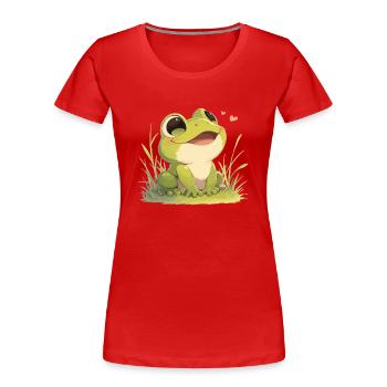 Frosch Frösche - Frauen Premium Bio T-Shirt - Rot - Vorne - Mia (176cm)