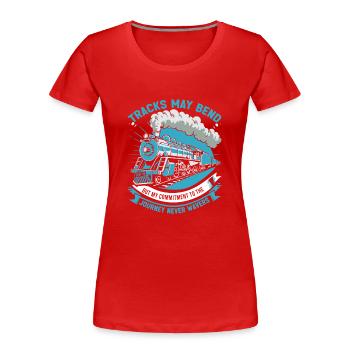 Les chenilles peuvent se plier, mais mon engagement dans le voyage - T-shirt bio Premium Femme - rouge - Devant - Mia (176cm)
