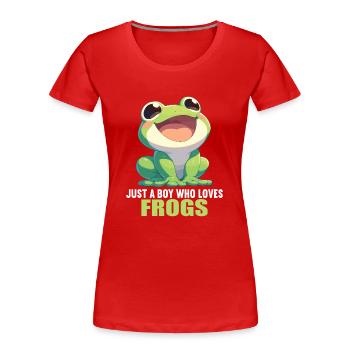 Frosch Frösche - Frauen Premium Bio T-Shirt - Rot - Vorne - Mia (176cm)