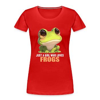 Frosch Frösche - Frauen Premium Bio T-Shirt - Rot - Vorne - Mia (176cm)