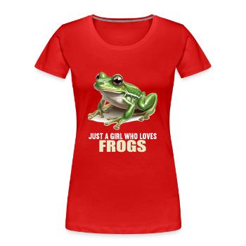 Frosch Frösche - Frauen Premium Bio T-Shirt - Rot - Vorne - Mia (176cm)