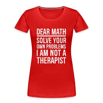 Cher math drôle - T-shirt bio Premium Femme - rouge - Devant - Mia (176cm)