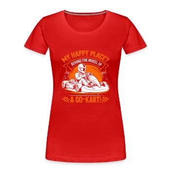 Mon endroit préféré ? Au volant d’un kart ! - T-shirt bio Premium Femme - rouge - Devant - Mia (176cm)