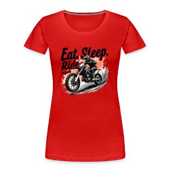 Motocross Eat Sleep Ride Repeat - Frauen Premium Bio T-Shirt - Rot - Vorne - Mia (176cm)