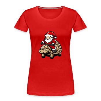 Armadillo Père Noël dessin animé - T-shirt bio Premium Femme - rouge - Devant - Mia (176cm)