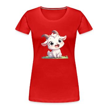 Ziegen Ziege - Frauen Premium Bio T-Shirt - Rot - Vorne - Mia (176cm)