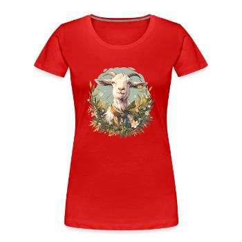 Ziegen Ziege - Frauen Premium Bio T-Shirt - Rot - Vorne - Mia (176cm)