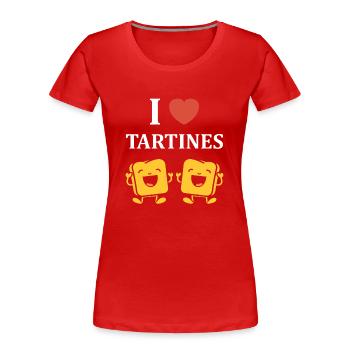 Tartine - T-shirt bio Premium Femme - rouge - Devant - Mia (176cm)