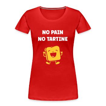 Tartine - T-shirt bio Premium Femme - rouge - Devant - Mia (176cm)