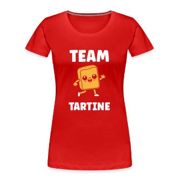 Tartine - T-shirt bio Premium Femme - rouge - Devant - Mia (176cm)