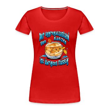 Katzen sind flüssig, Lustiges Katzendesign - Frauen Premium Bio T-Shirt - Rot - Vorne - Mia (176cm)